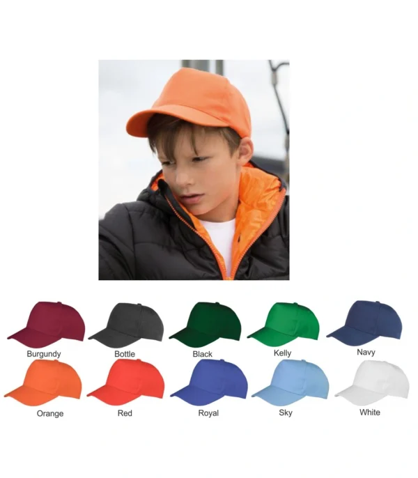 Result RC084B Kids Boston 5 Panel Printers Cap